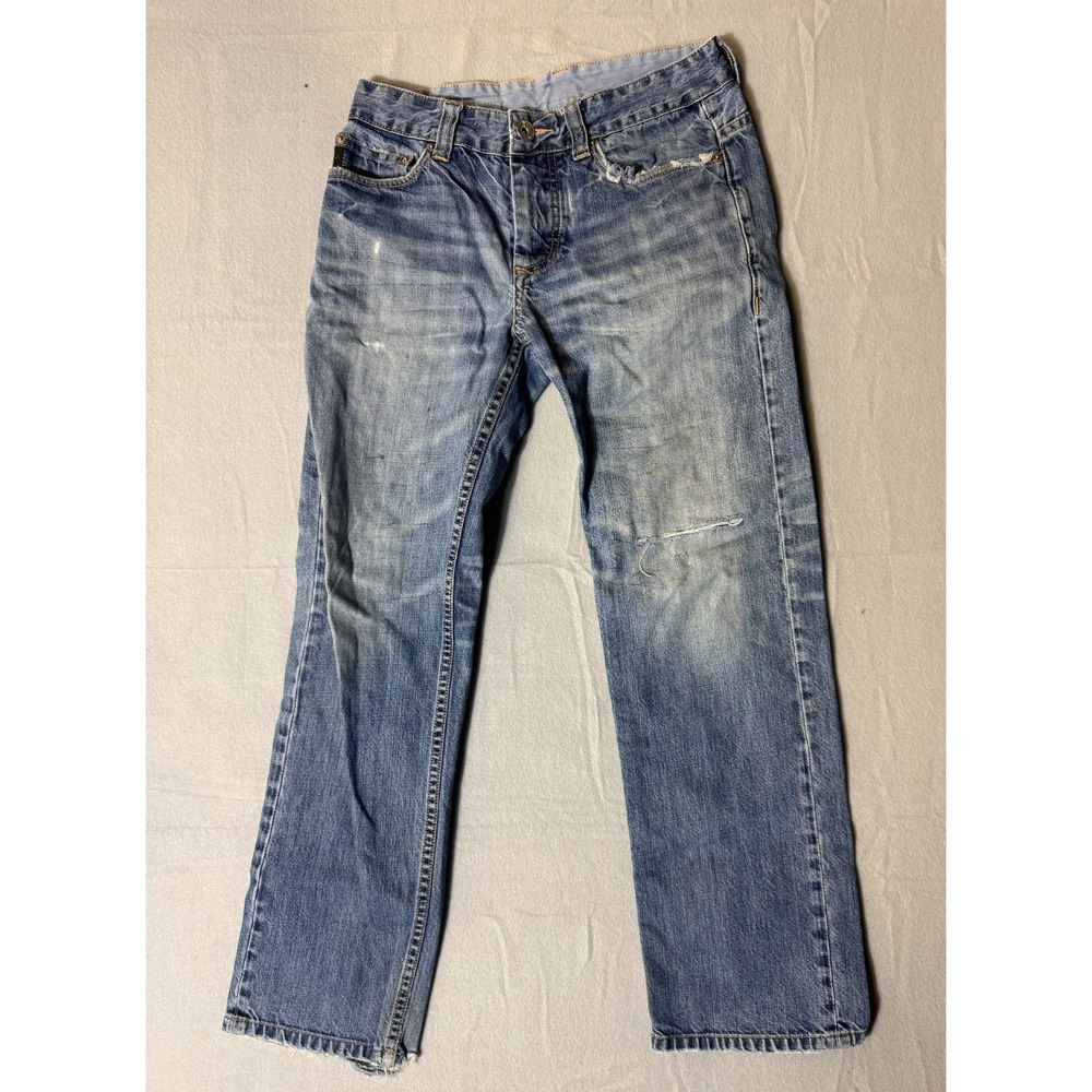 Armani Exchange Straight Leg Men 29S Blue Distressed Jeans